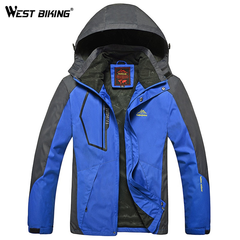 WEST BIKING Men Winter Waterproof Windproof Hooded Jacket