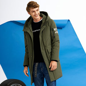 Pioneer Camp waterproof long thick down jacket men brand