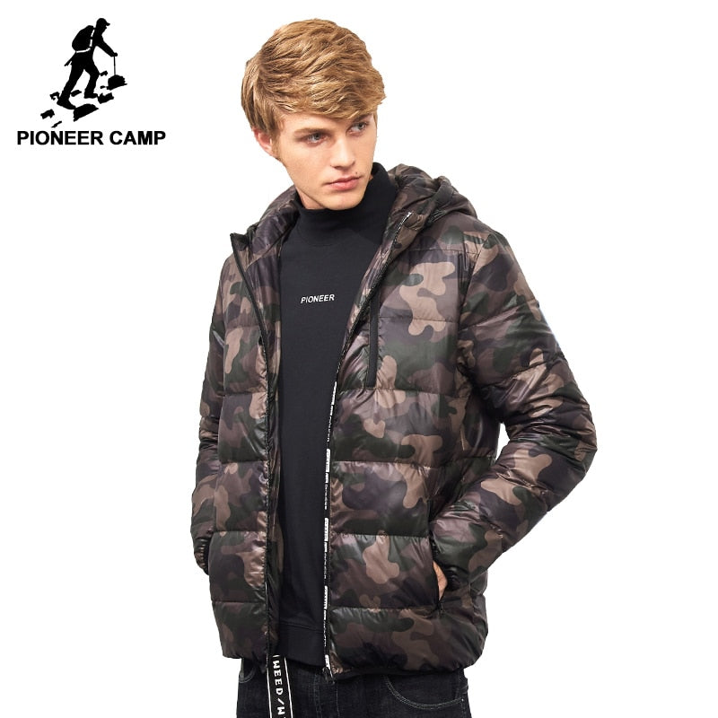 Pioneer Camp fashion camouflage light thin down winter jacket