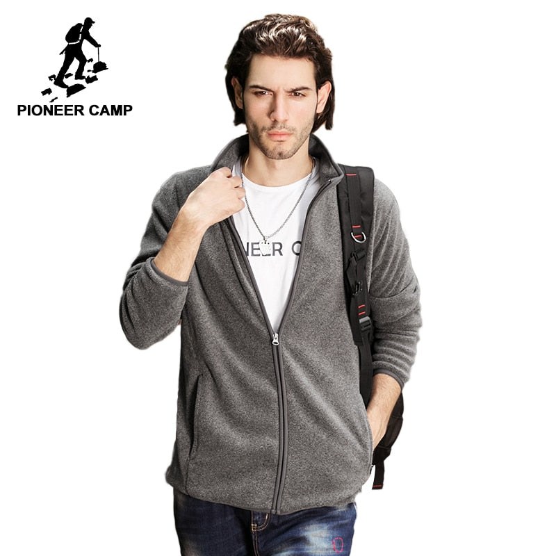 Pioneer Camp solid fleece jacket coat men brand-clothing