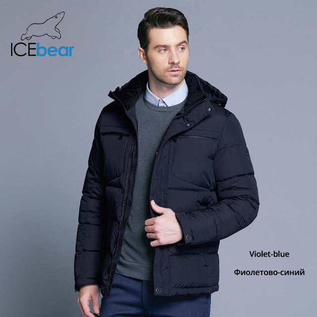 ICEbear 2018 Mens Winter Solid Parka Warm Jackets