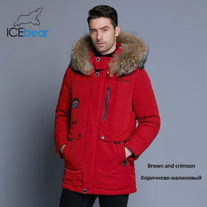 ICEbear 2018 new men's winter down jacket high quality fur collar