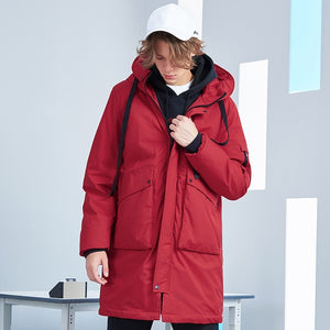 Pioneer camp new thick men long down jacket brand