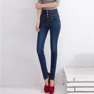2019 Jeans Womens High Waist Elastic Skinny Denim Long