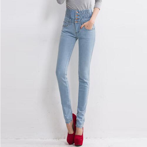 2019 Jeans Womens High Waist Elastic Skinny Denim Long