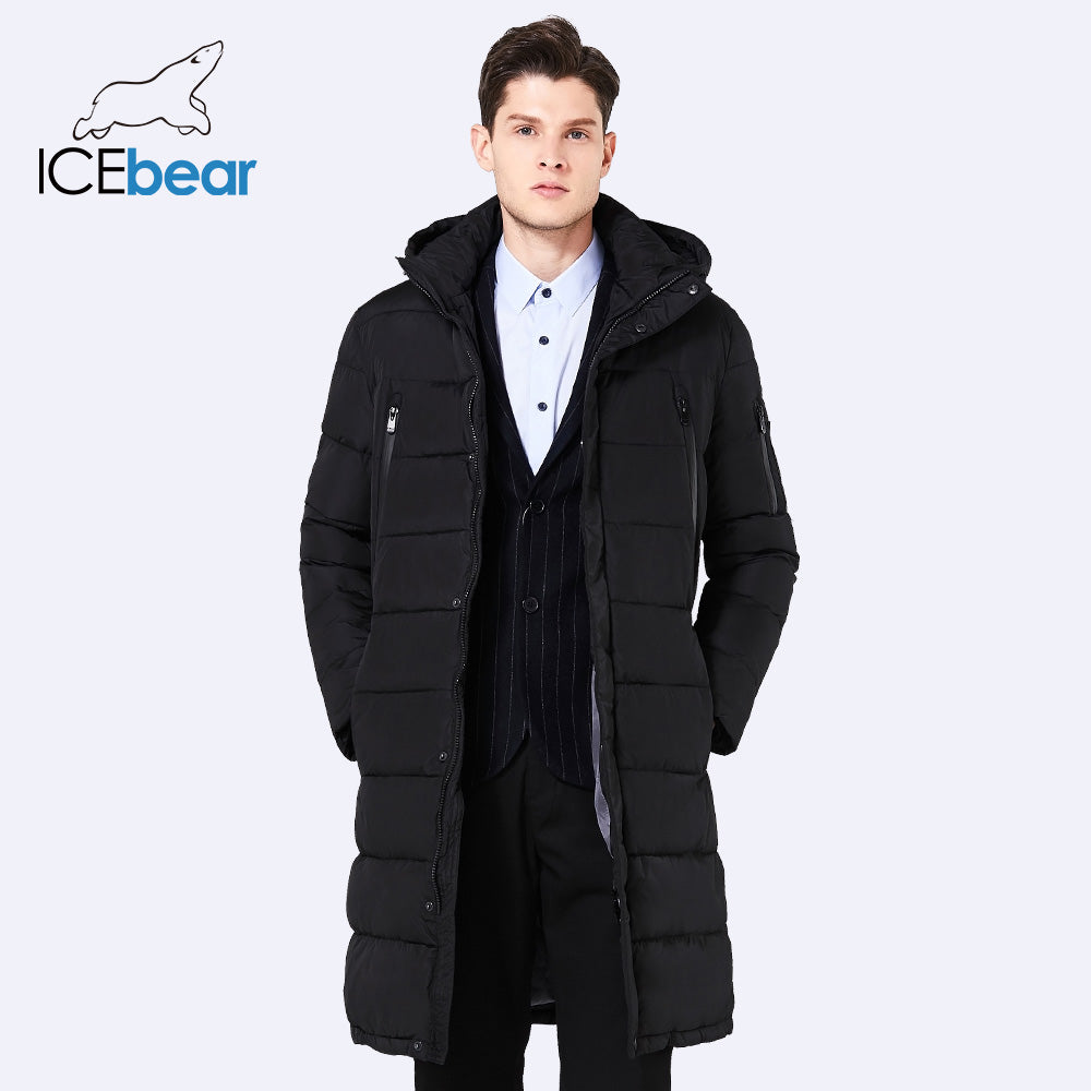 ICEbear 2017 Winter Men's Long Coat Exquisite Arm Pocket Men