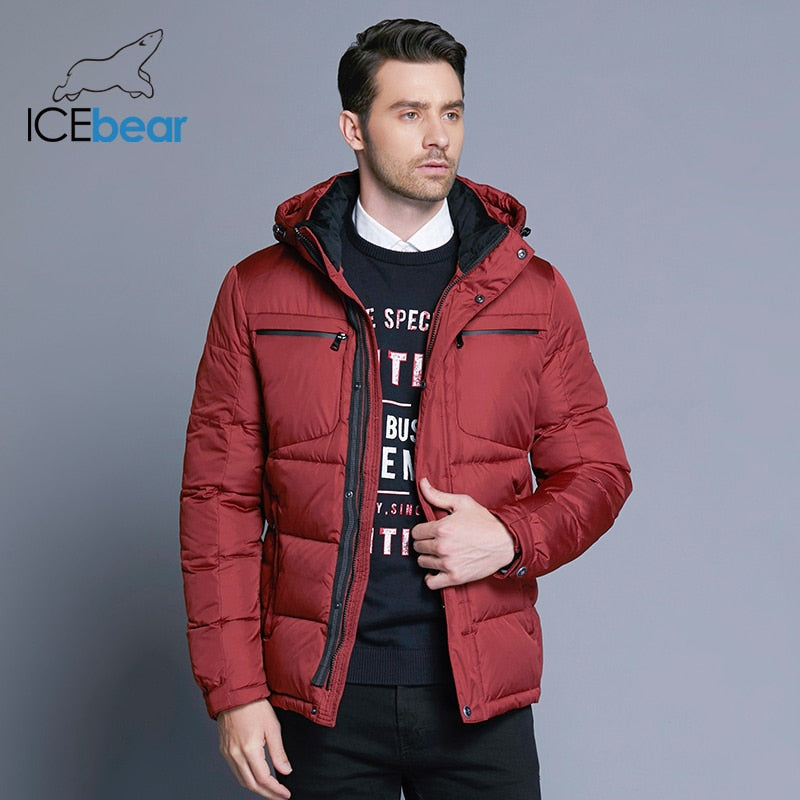 ICEbear 2018 Mens Winter Solid Parka Warm Jackets