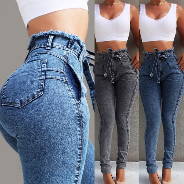 High Waist Jeans For Women Slim Stretch Denim Jean Bodycon